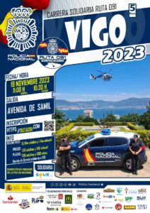 Cartel anunciado de la carrera solidaria ruta 091 en Vigo